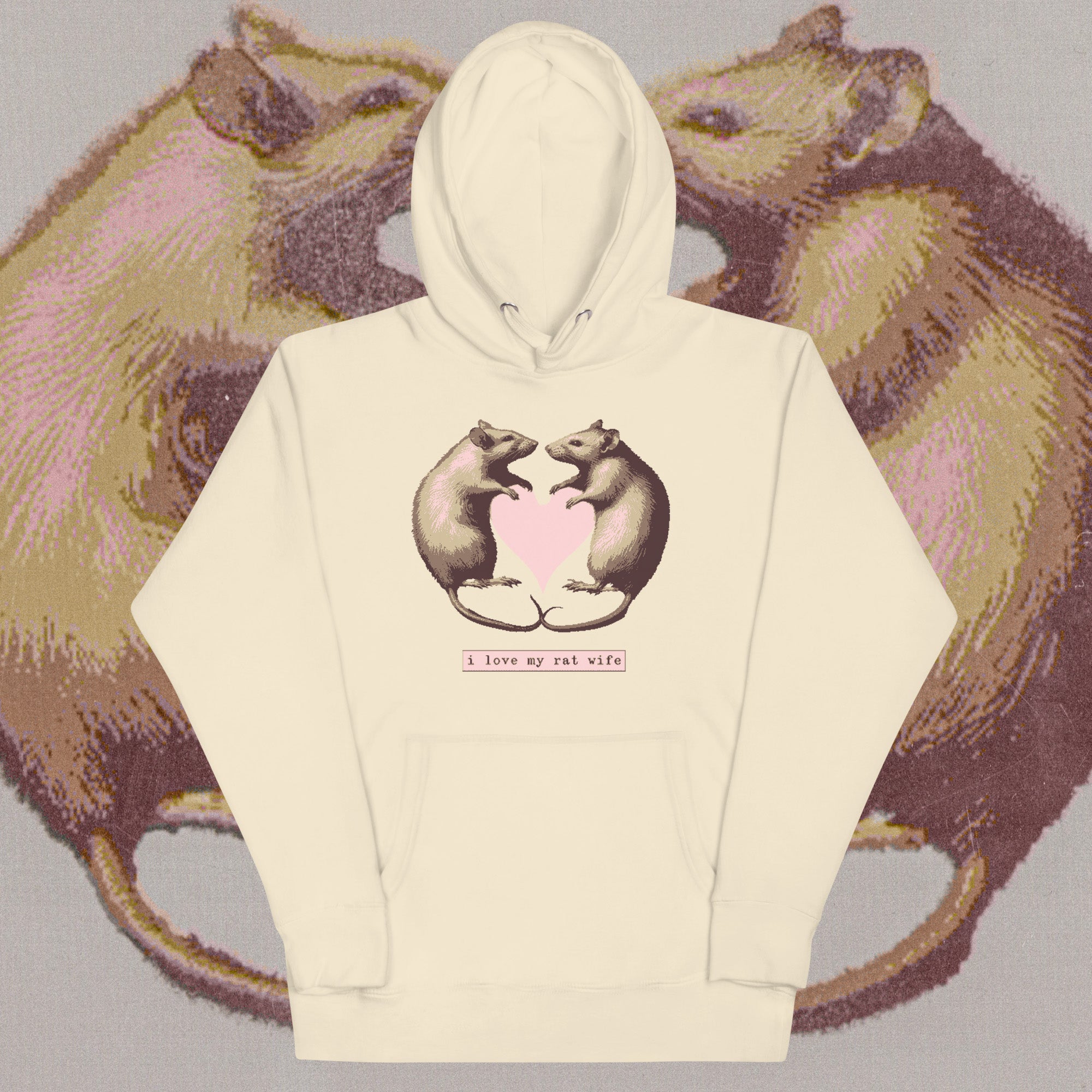 A hoodie with a design.