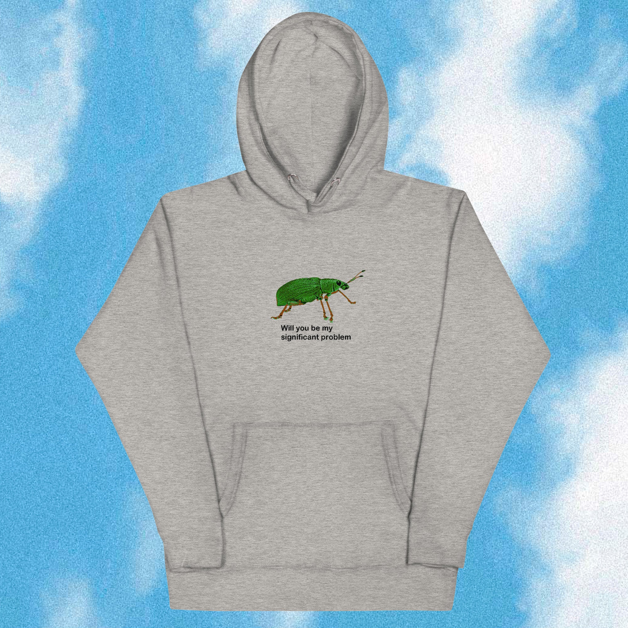 A hoodie with a design.