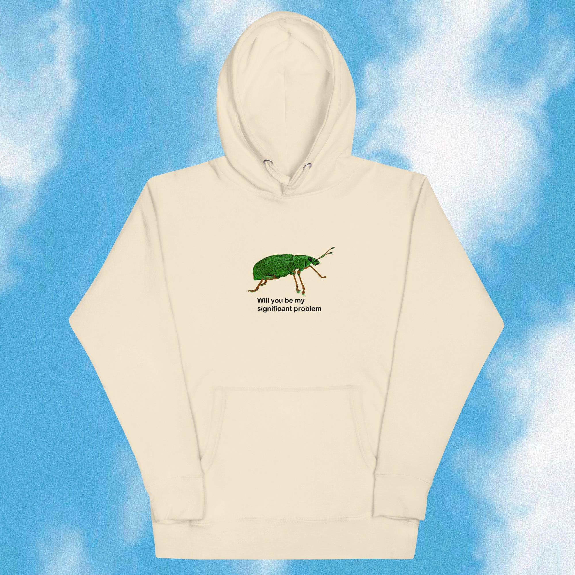 A hoodie with a design.